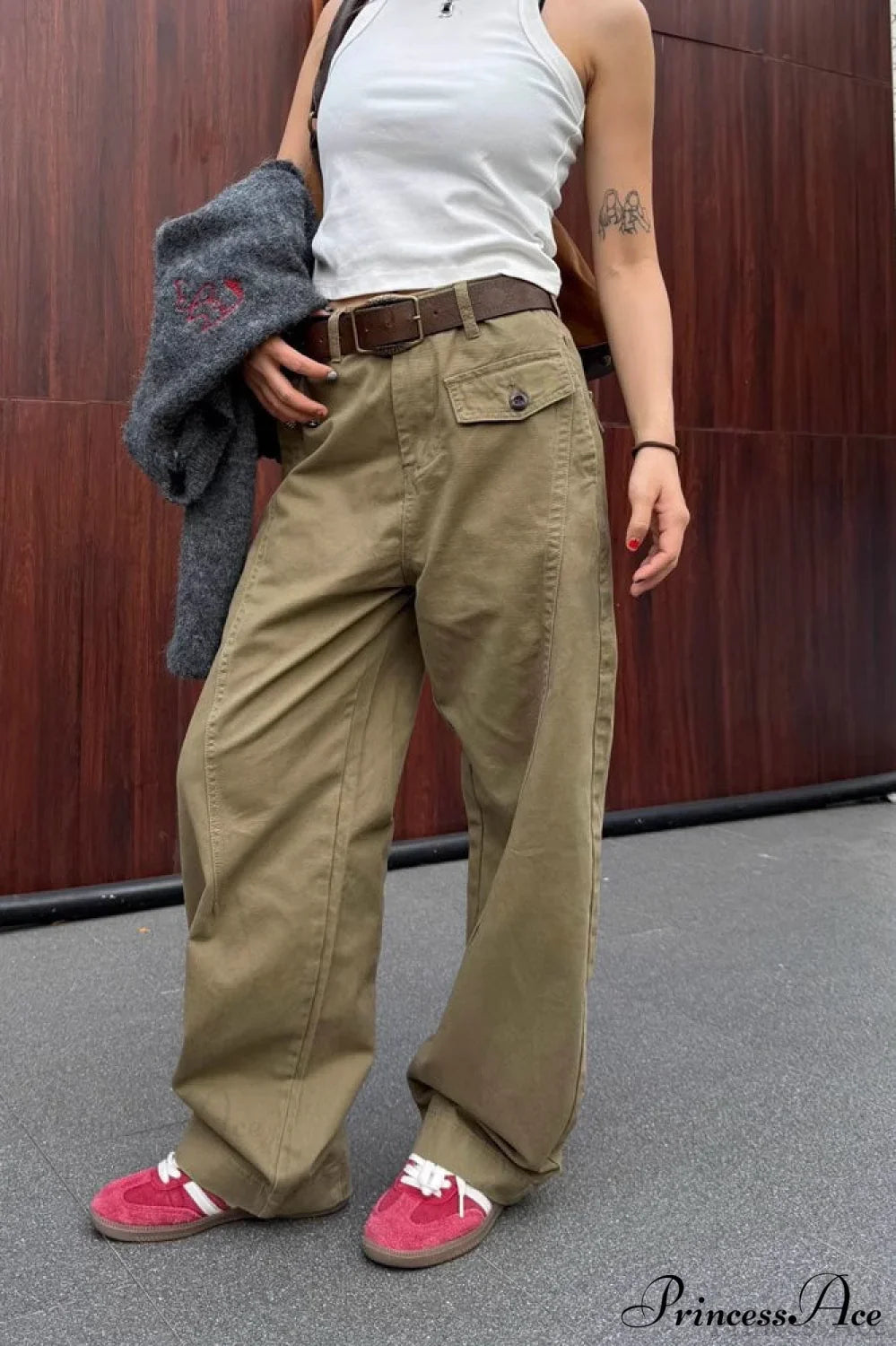 Vintage Draped Cuffed Cargo Pants image 1
