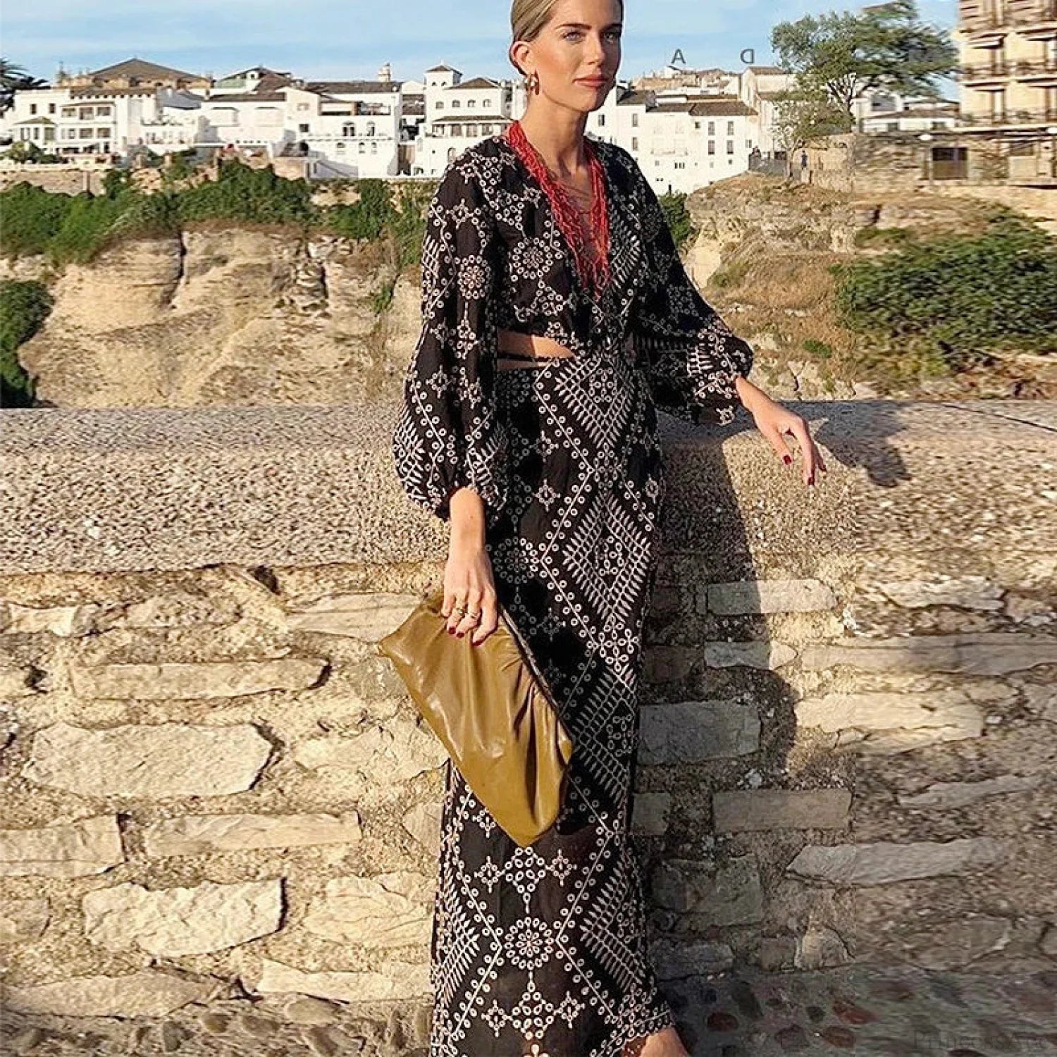 Vintage Ethnic Embroidery Boho Dress image 1