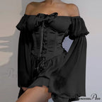 Vintage Flare Sleeve Party Bandage Mini Dress image 3