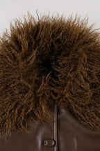 Vintage Fleece-Collar Leather Paneled Jacket image 4