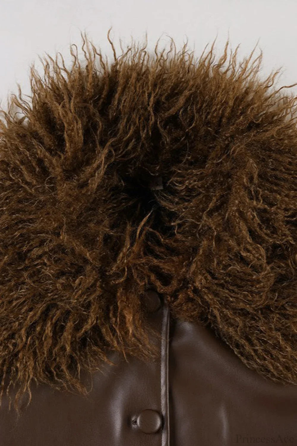Vintage Fleece-Collar Leather Paneled Jacket image 4