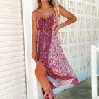 Vintage Floral Print Boho Midi Dress image 2