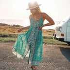 Vintage Floral Print Boho Midi Dress image 5