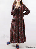 Vintage Floral Loose Long-Sleeve Casual Dress image 1