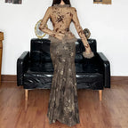 Vintage Floral Print Maxi Skirt Grunge Style 2000s image 4