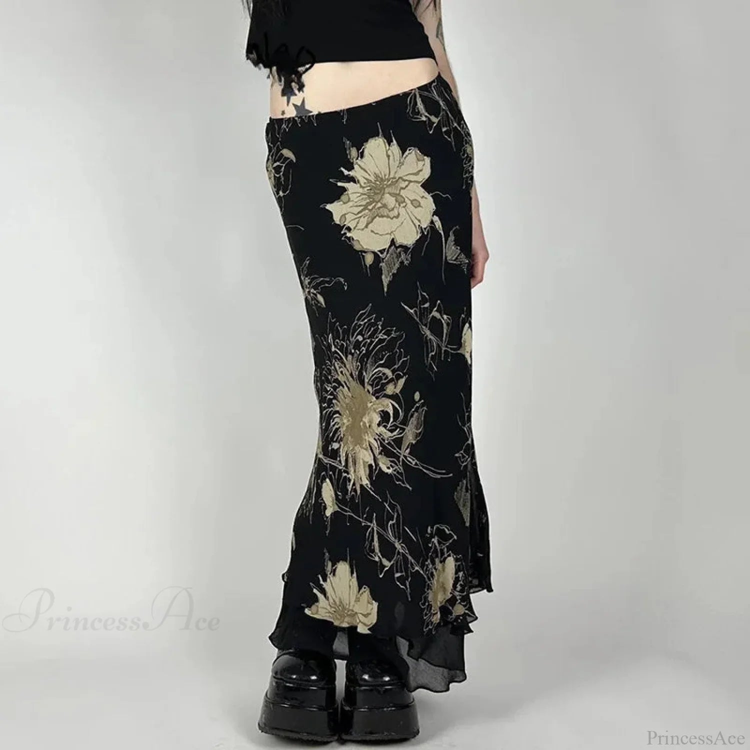 Vintage Flowery Fairycore Long Skirt image 1
