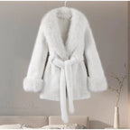 Vintage Fox Fur Belted Luxury Coat image 3