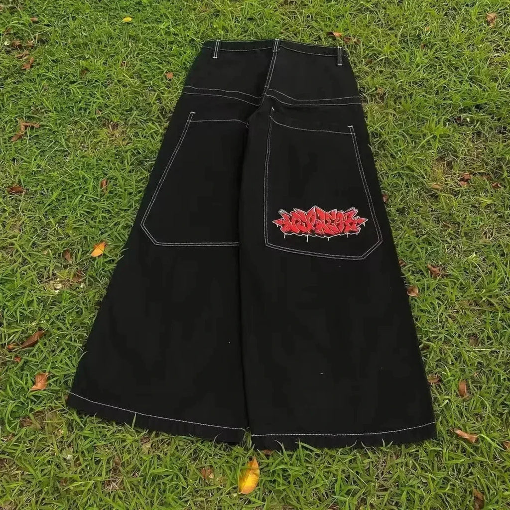 Vintage Gothic Cross Wings Stitched Pants image 21