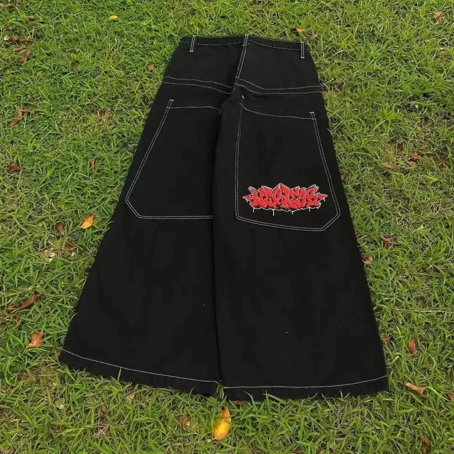 Vintage Gothic Cross Wings Stitched Pants image 21