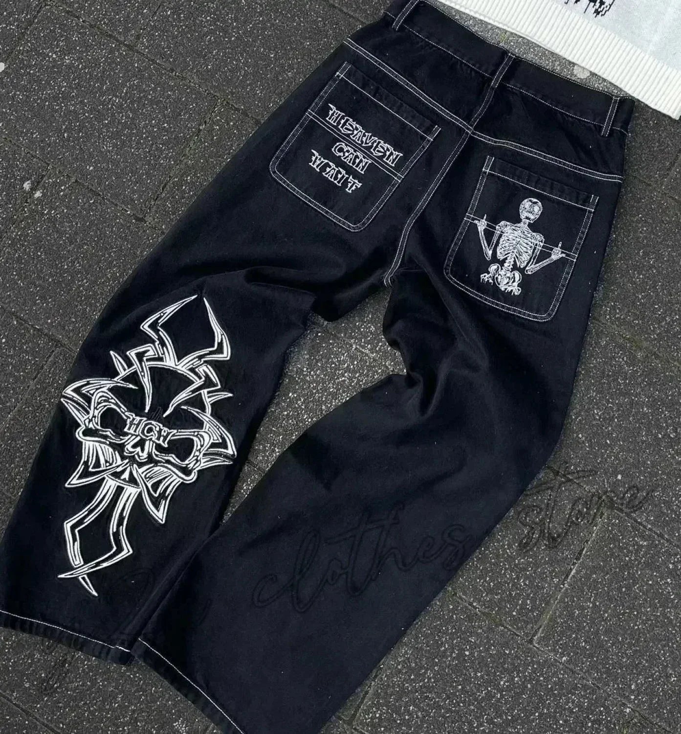 Vintage Gothic Cross Wings Stitched Pants image 10