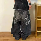 Vintage Gothic Cross Wings Stitched Pants image 24