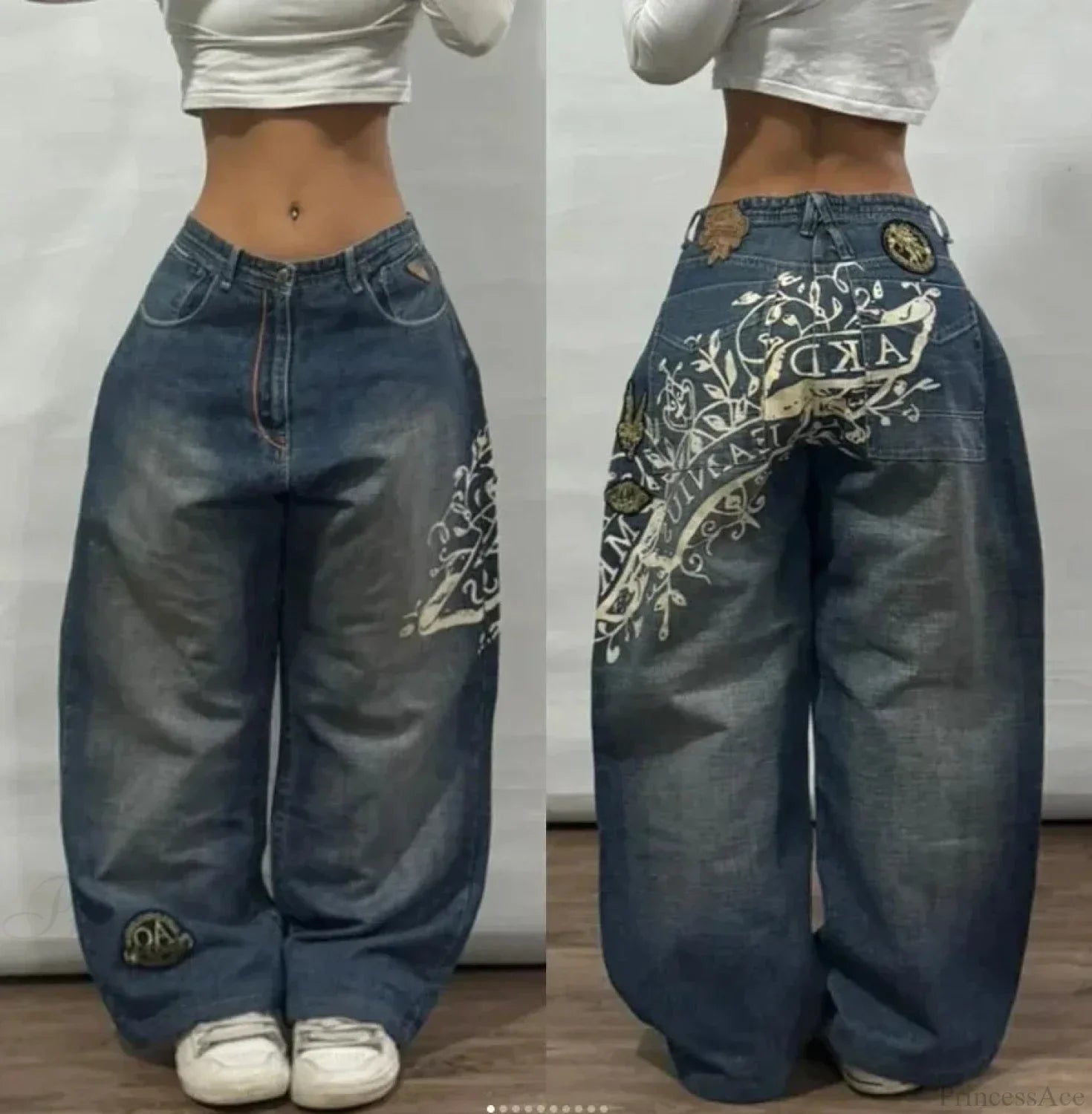 Vintage Gothic Cross Wings Stitched Pants image 25