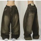 Vintage Gothic Cross Wings Stitched Pants image 19