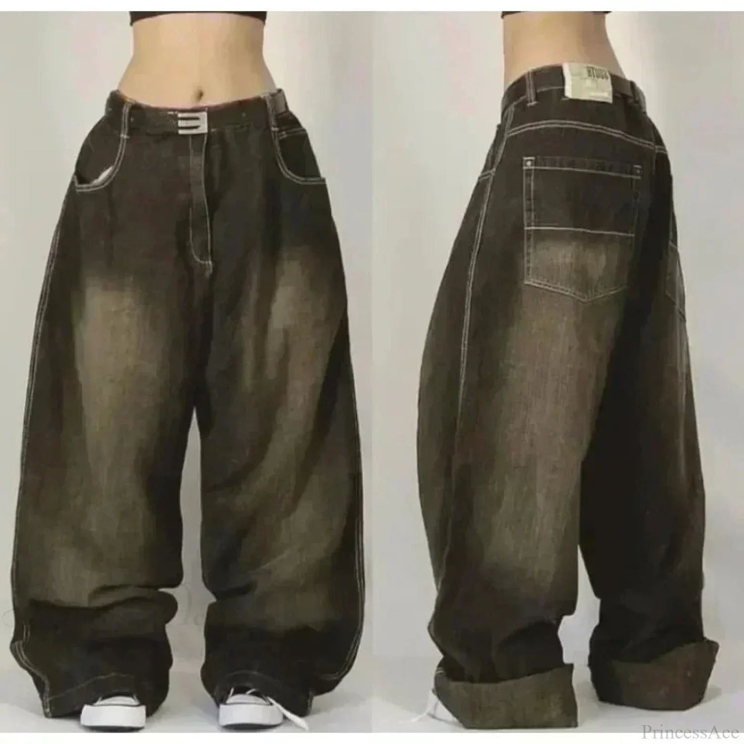Vintage Gothic Cross Wings Stitched Pants image 19