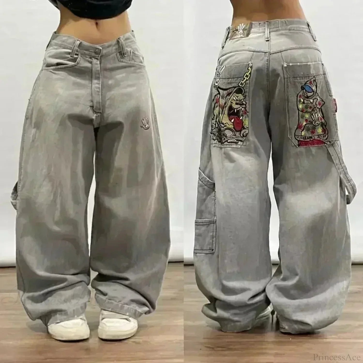 Vintage Gothic Cross Wings Stitched Pants image 8