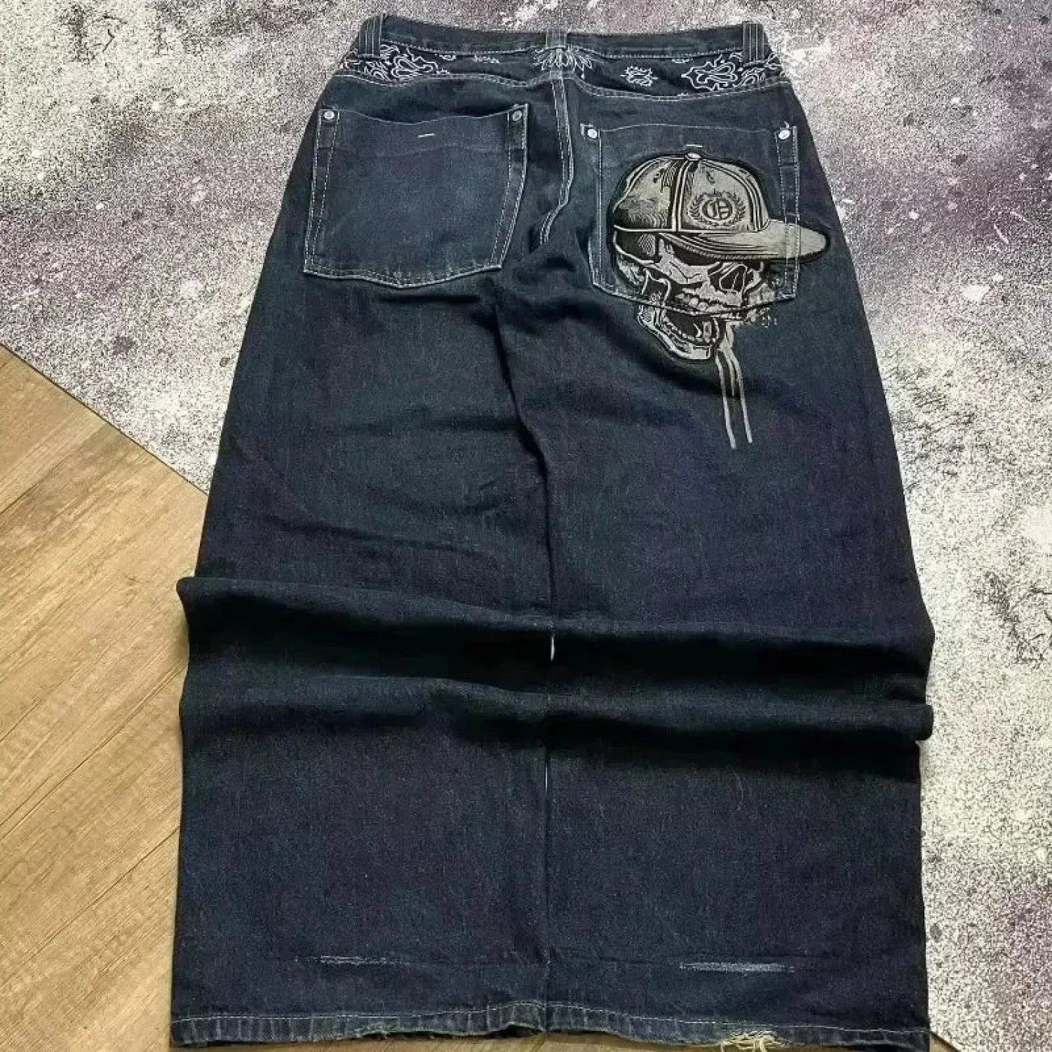 Vintage Gothic Cross Wings Stitched Pants image 20