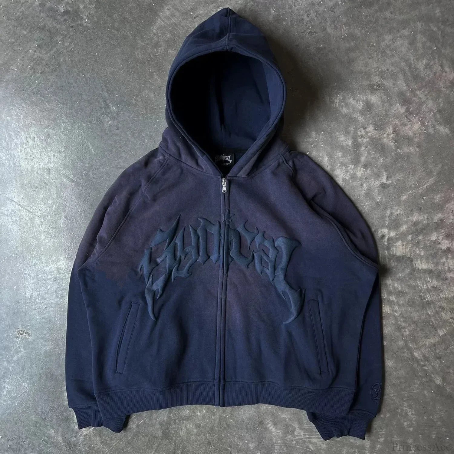 Vintage Gothic Printed Zipper Hoodie image 5