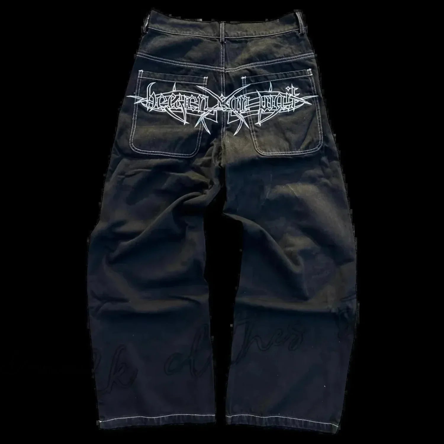 Vintage Gothic Skull Embroidered Trouser image 4