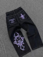 Vintage Gothic Skull Embroidered Trouser image 7