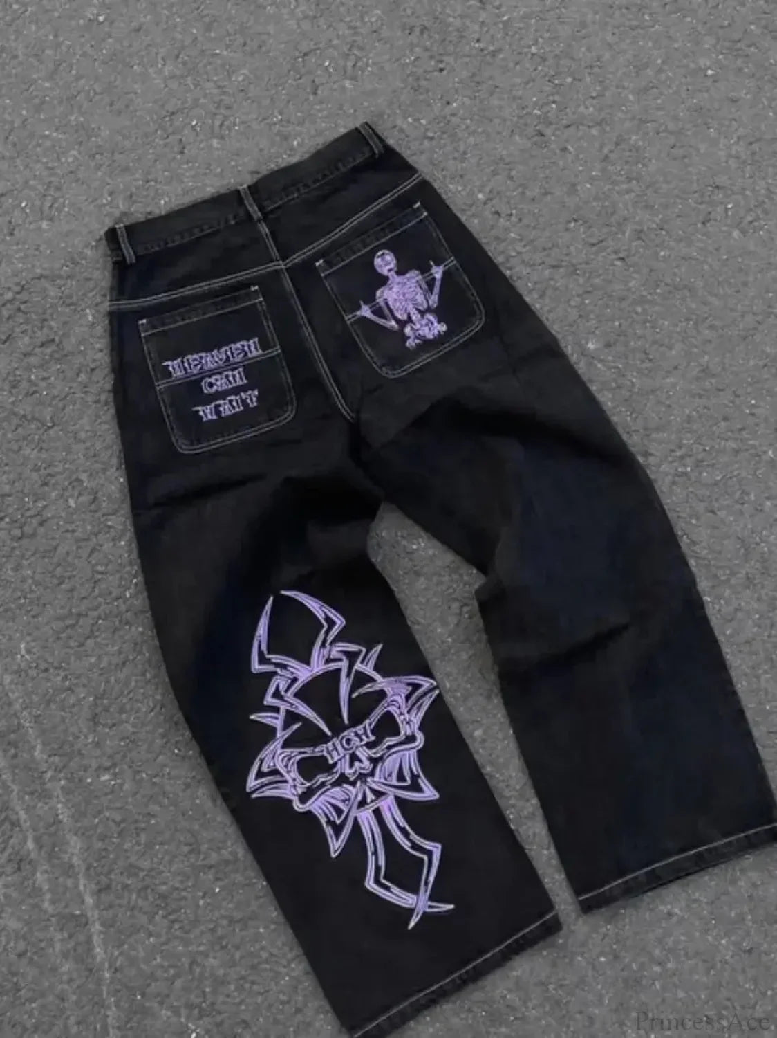 Vintage Gothic Skull Embroidered Trouser image 7