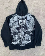 Vintage Gothic Skull Zip Up Hoodie image 6