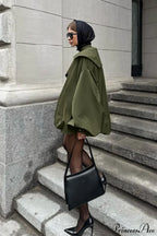 Vintage Green Unique Loose Slimming Coat image 3