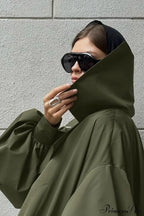 Vintage Green Unique Loose Slimming Coat image 2
