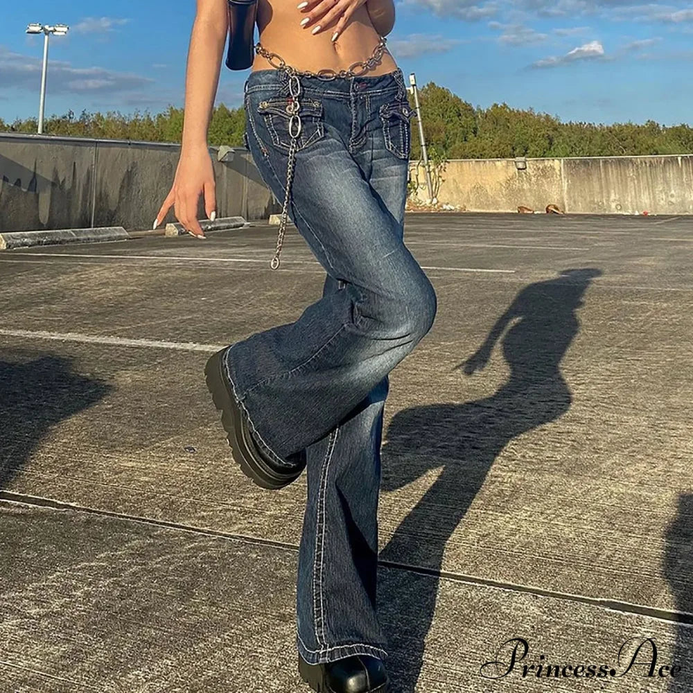 Vintage High Waist Street Shot Y2K Jeans image 1