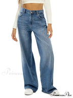 Vintage High Waist Wide Leg Blue Baggy Streetwear Harajuku Straight Fashionable Casual Elegant Stylish Jean image 1