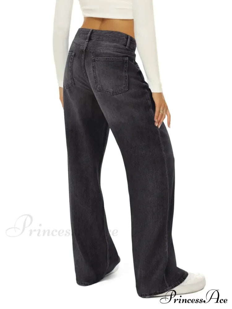Vintage High Waist Wide Leg Blue Baggy Streetwear Harajuku Straight Fashionable Casual Elegant Stylish Jean image 4