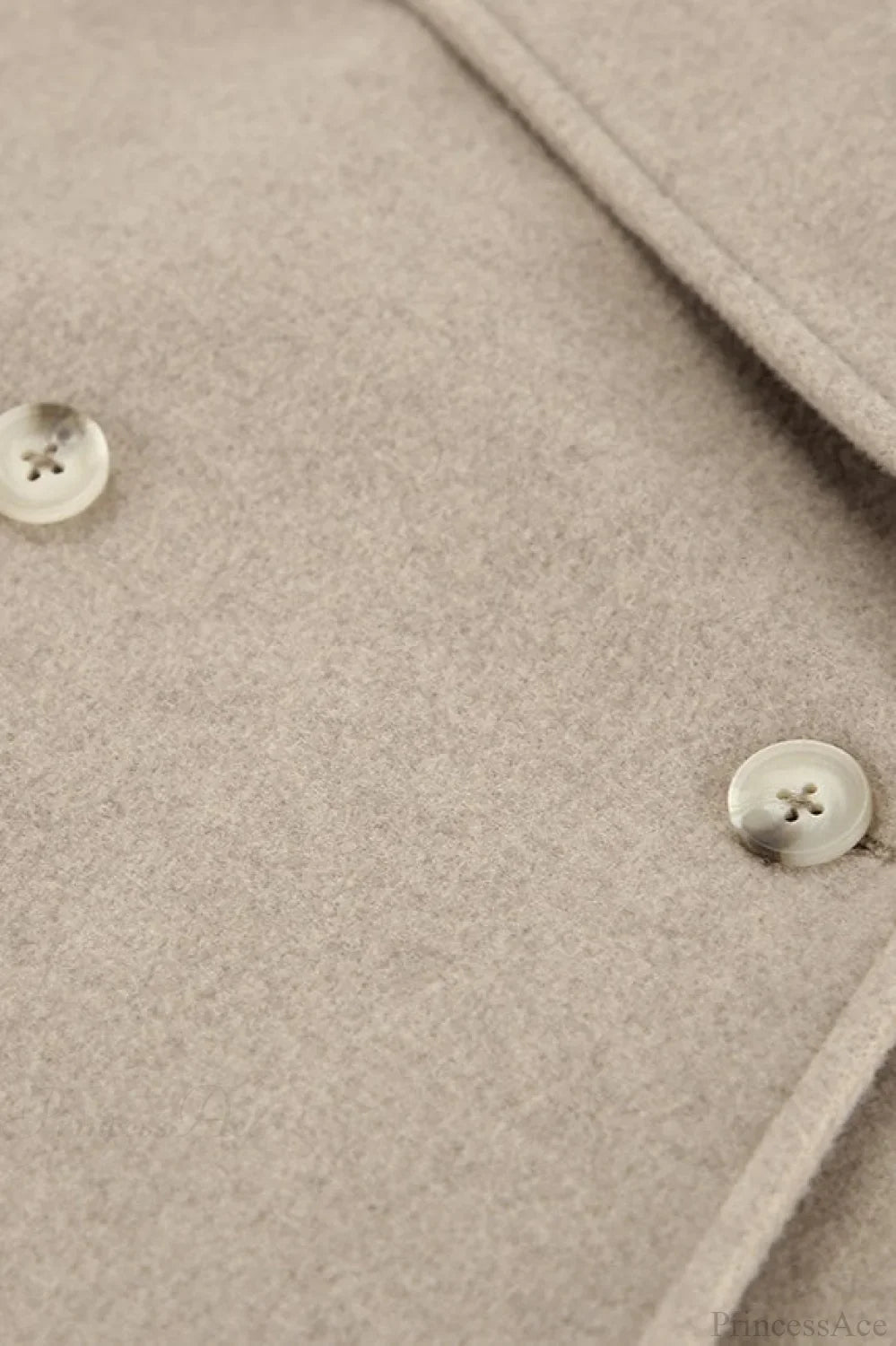 Vintage Khaki Double Breasted Thickened Wool Blend Coat image 5