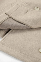 Vintage Khaki Double Breasted Thickened Wool Blend Coat image 6