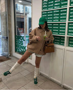 Vintage Khaki Lapel Wool Overcoat image 3