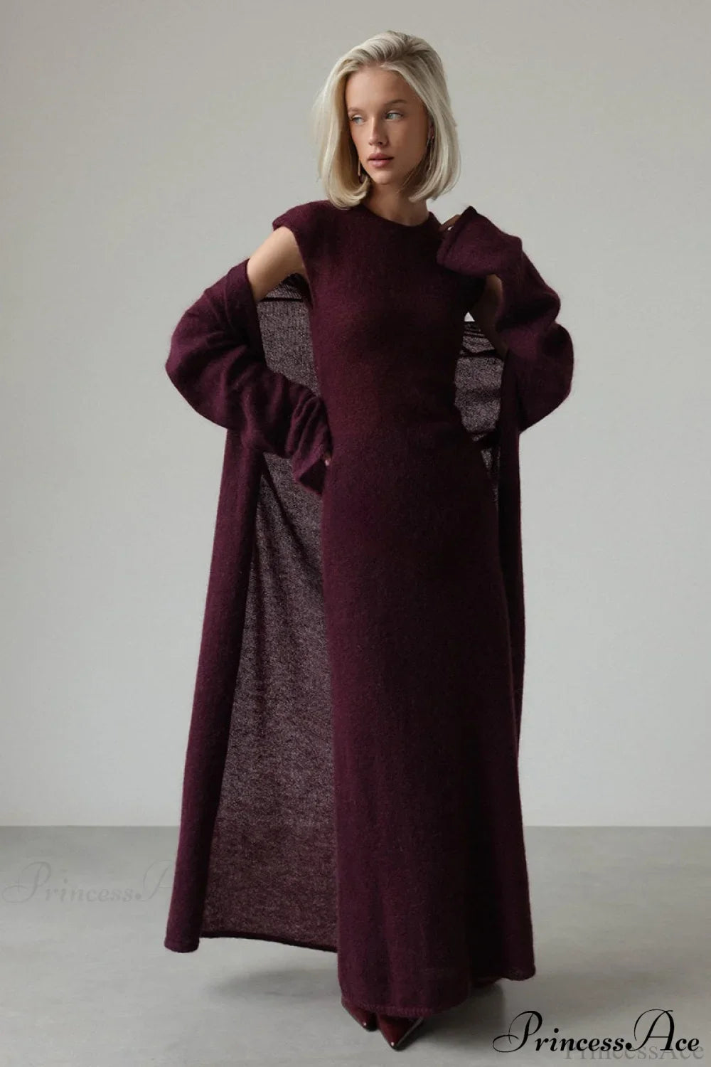 Vintage Knit Cardigan and Sleeveless Dress Two Piece Set image 7
