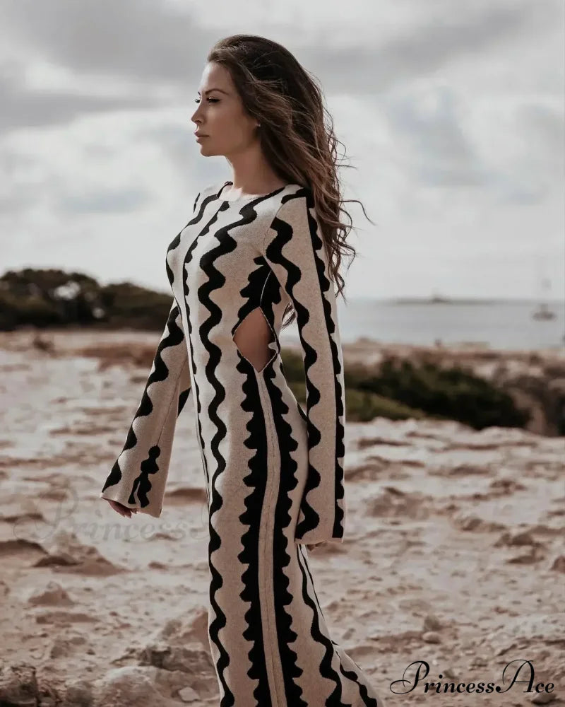 Vintage Knitted Long Sleeve Maxi Dress image 4