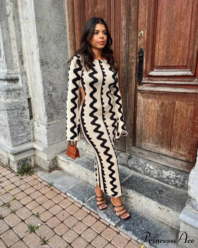 Vintage Knitted Long Sleeve Maxi Dress image 6