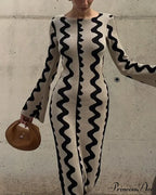 Vintage Knitted Long Sleeve Maxi Dress image 1