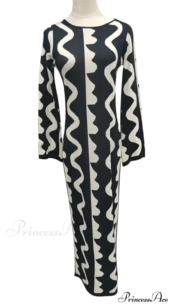 Vintage Knitted Long Sleeve Maxi Dress image 7
