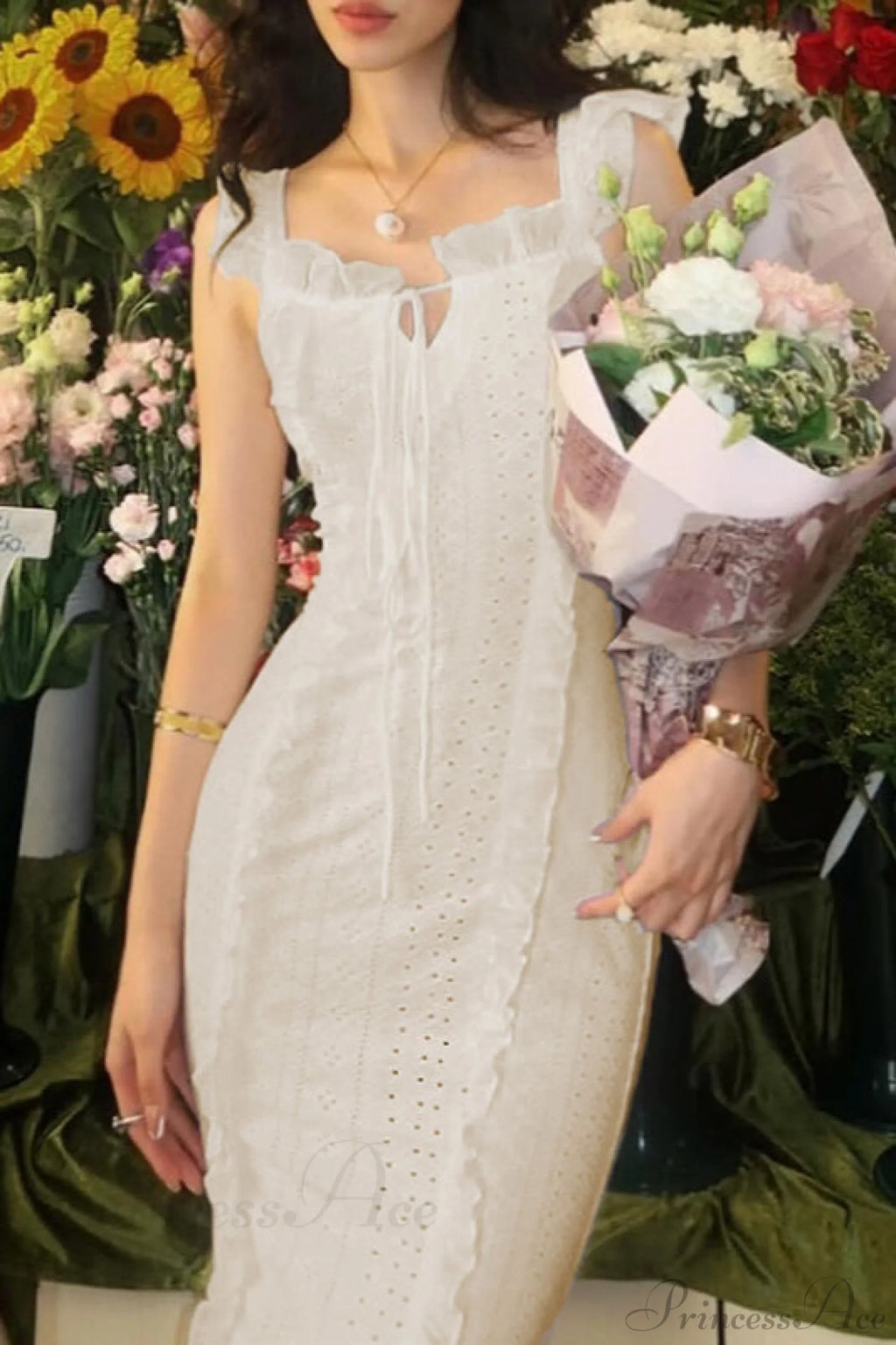 Vintage Lace Off-Shoulder Strap Party Dress image 2