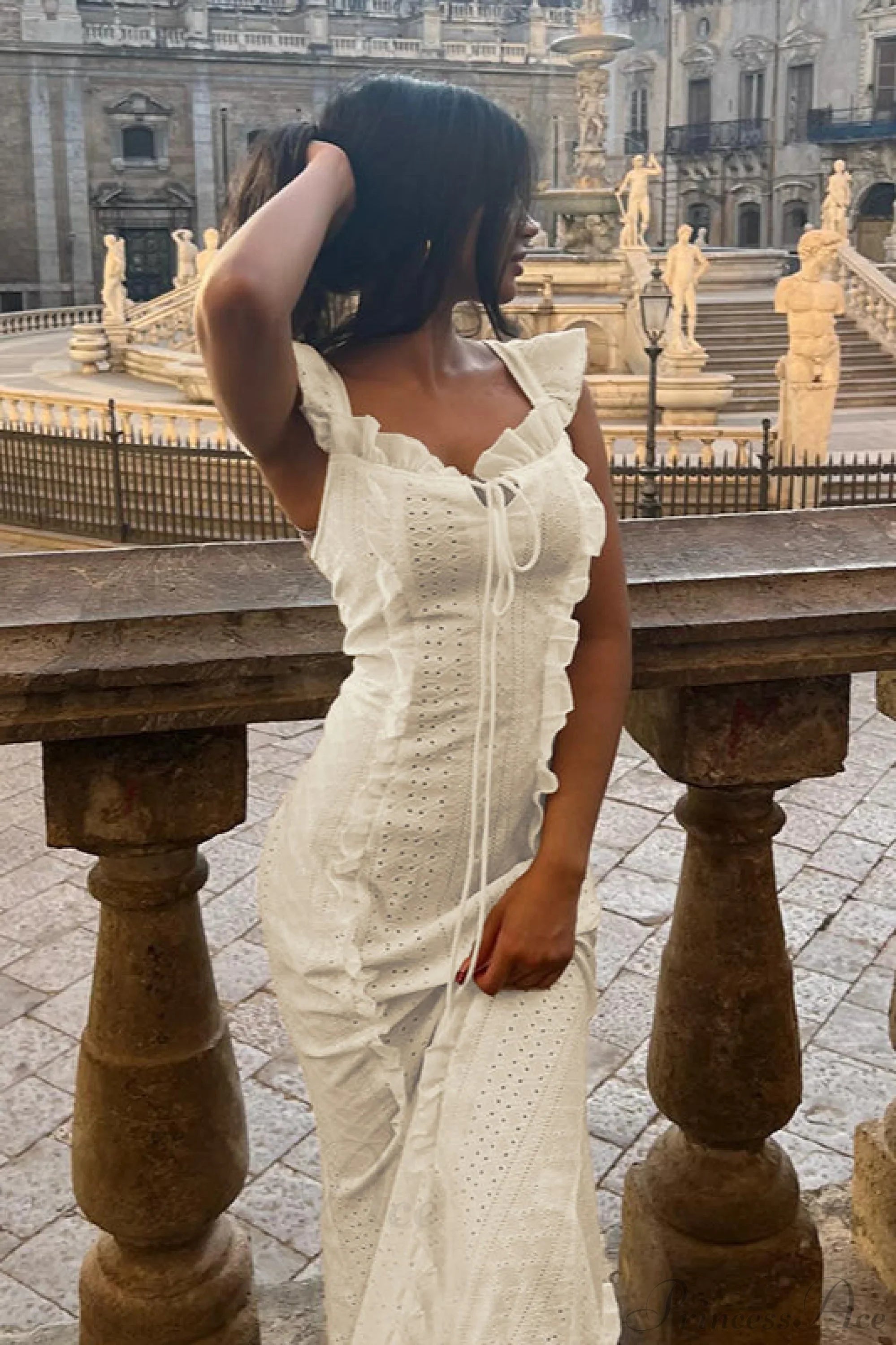 Vintage Lace Off-Shoulder Strap Party Dress image 3