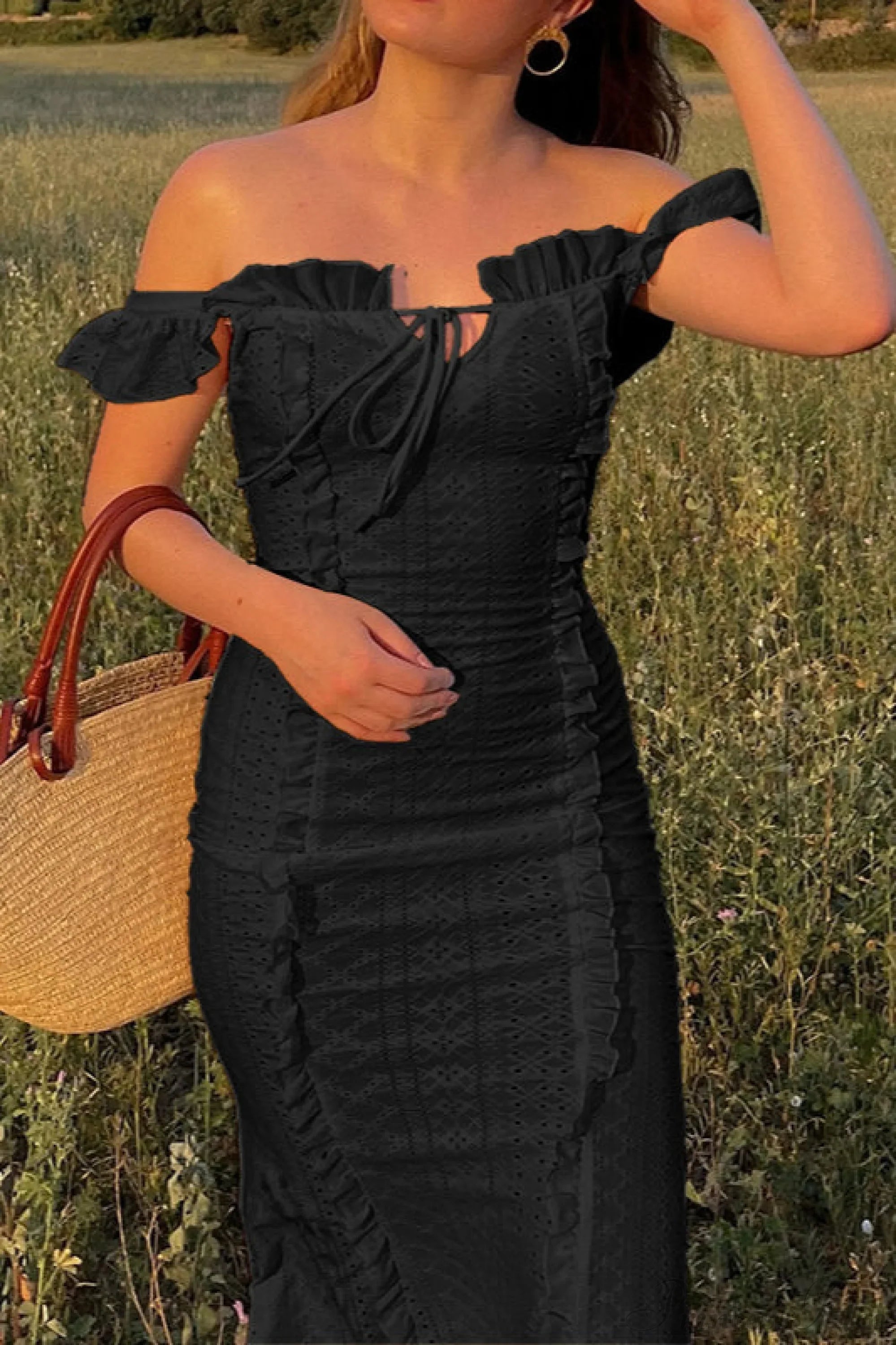 Vintage Lace Off-Shoulder Strap Party Dress image 7