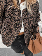 Vintage Leopard Print Zipper Coat image 6