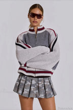 Vintage Letter Knit Cardigan Sweater image 2