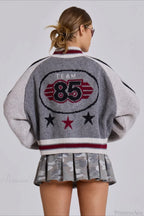 Vintage Letter Knit Cardigan Sweater image 4