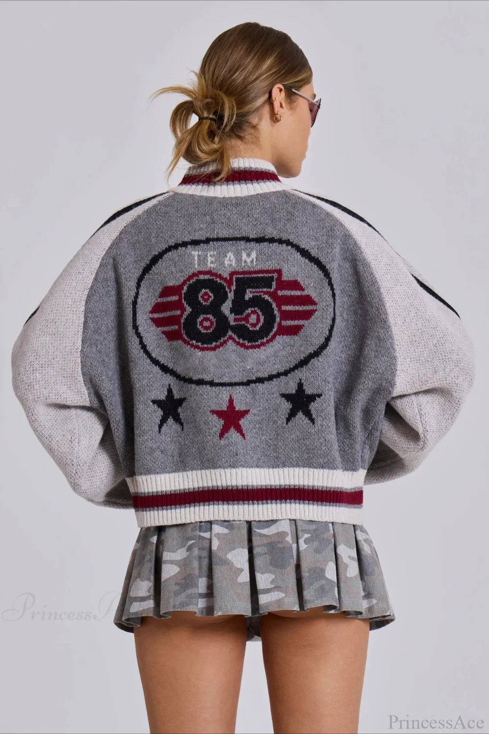 Vintage Letter Knit Cardigan Sweater image 4