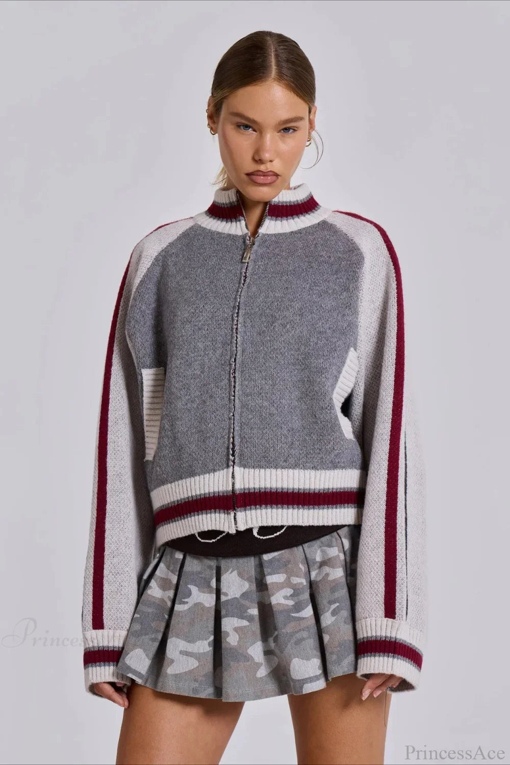 Vintage Letter Knit Cardigan Sweater image 1