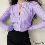 Vintage Long Sleeve Slim Knitted Cardigan image 4