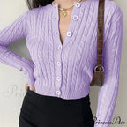 Vintage Long Sleeve Slim Knitted Cardigan image 3