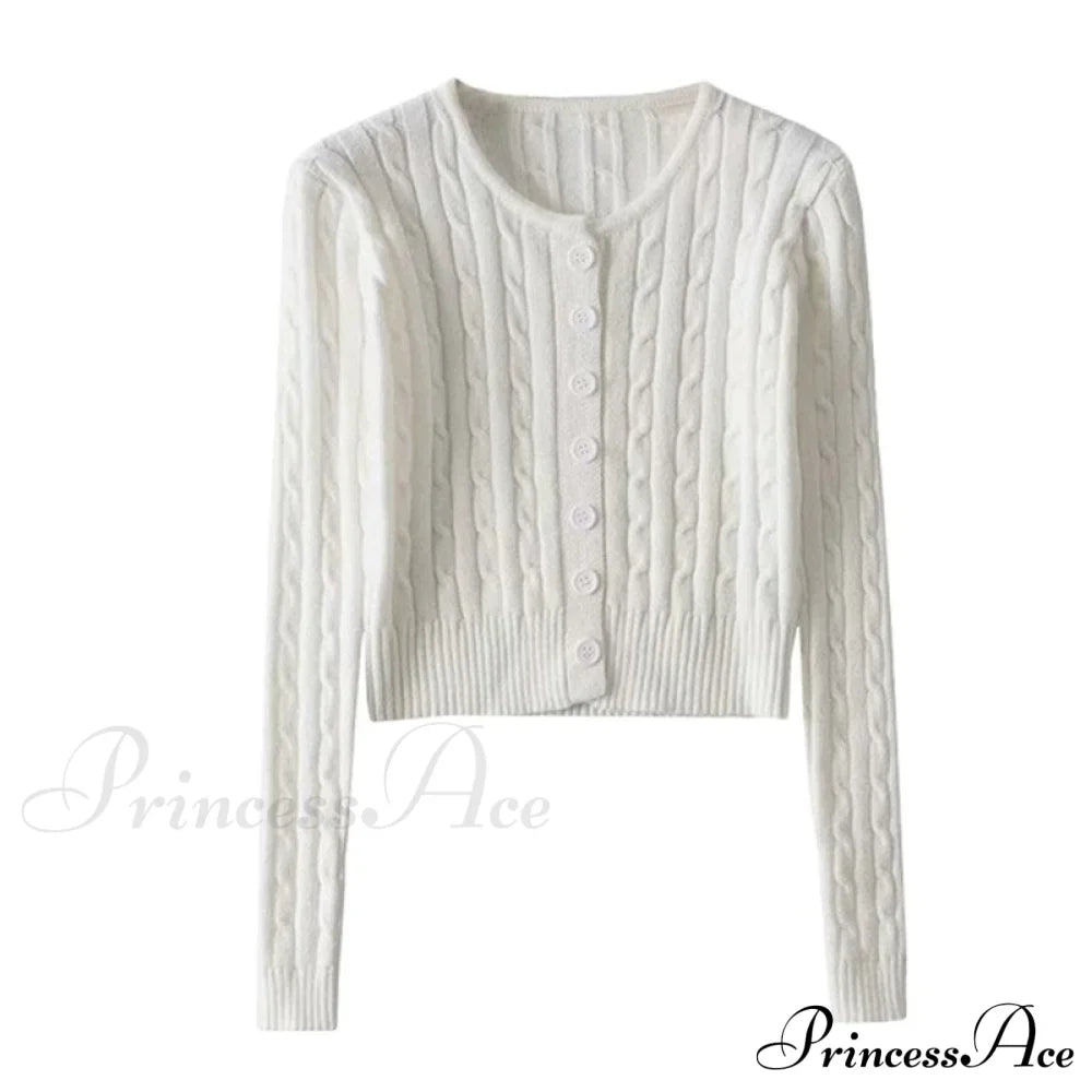 Vintage Long Sleeve Slim Knitted Cardigan image 5
