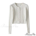 Vintage Long Sleeve Slim Knitted Cardigan image 5